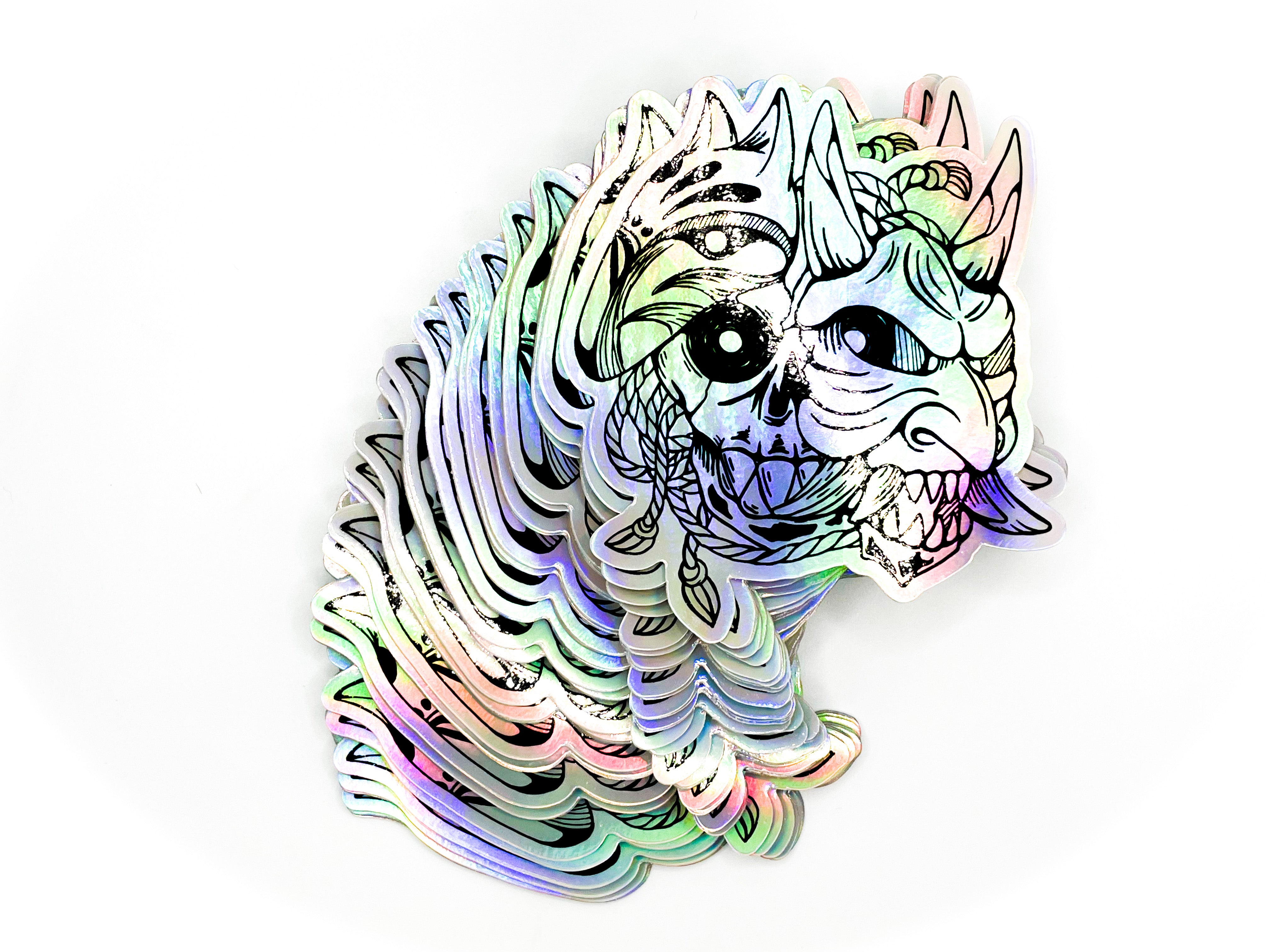 Oni Mask (2.0) Holograph Sticker