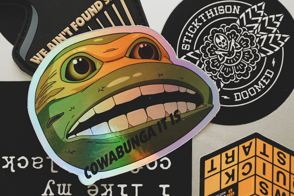 Cowabunga Holograph Sticker